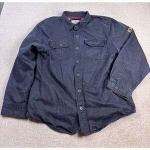 Legendary Whitetails The Journeyman Flannel Lined Shirt Jacket Navy Blue Mens LG